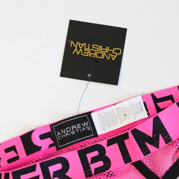 Andrew Christian Power Bottom Air Jock Neon Pink Mesh Men Underwear new NWT Med - Picture 4 of 9